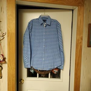 New Jack Maverick Blue Fulton Slim Fit Button Down Dress Shirt Size Men's L